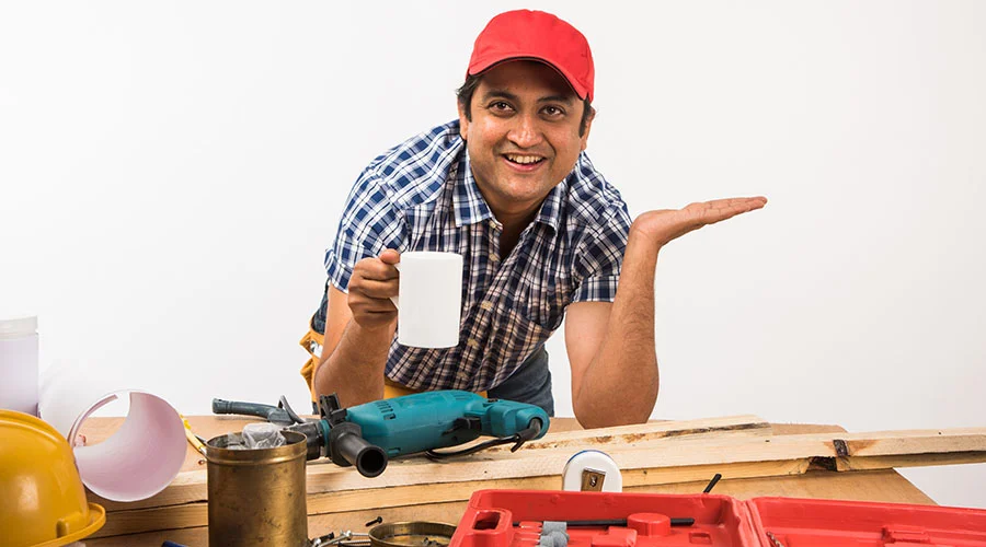 Handyman repairing a residential fixture